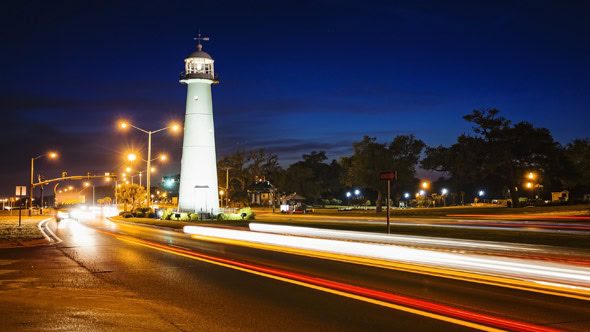Biloxi Lighthouse at Night